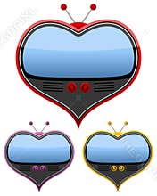 Retro Heart Shaped Television Set
