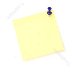 Yellow note over white background