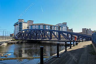 View of the Victoria Swing Bridge in Edinburgh