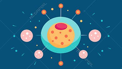 Healing Process A conceptual image depicting exosomes as tiny messengers recognized by skin cells promoting healing and