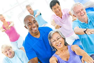 Group of Healthy People in the Fitness