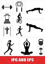 Fitness Silhouettes Vector Bundle Set