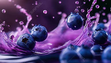 Blueberry Fruit And Juice Splash