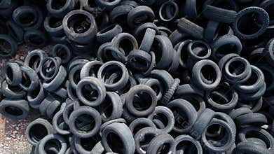 Aerial video recording of illegal dumping of used tires