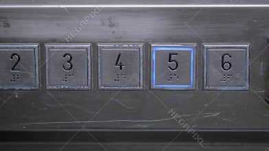 Elevator buttons in a public building captured from close range