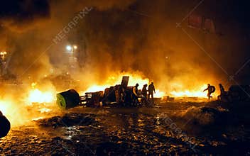 Street fights in Kyiv, Ukraine