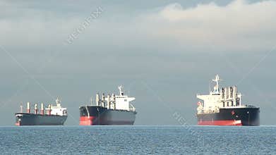 English Bay Freighters at Anchor, Vancouver