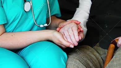 Senior man and nurse