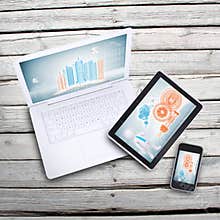 Laptop, tablet pc and smartphone