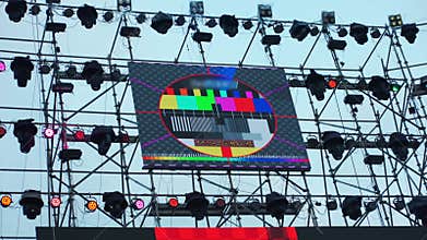 led screen installation and calibration for event stage setup, panel setup and testing for concert stage construction 4k