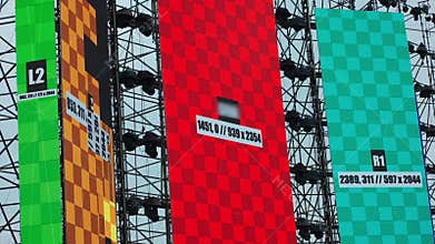 led screen installation and calibration for event stage setup, panel setup and testing for concert stage construction 4k