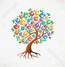 Knowledge and Education concept tree books