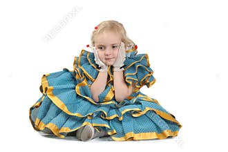 Girl in polka dot dress