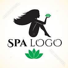 Logo for spa or beauty salon with woman