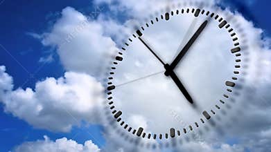 Clock In blue sky