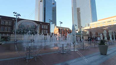 Evening view of the Sundance Square in Downtown Fort Worth