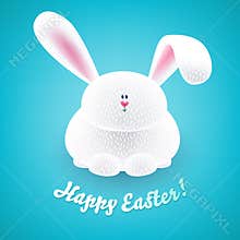 Cute easter bunny. Cheerful rabbit.