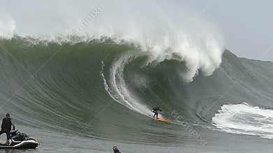 Big Wave Surfer Tyler Fox Surfing Mavericks California