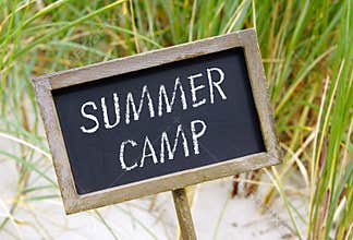 Summer camp on sign