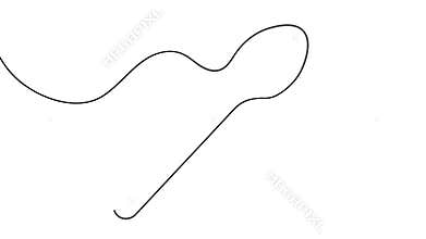 One line art animation seamless loop minimal design steel spoon icon