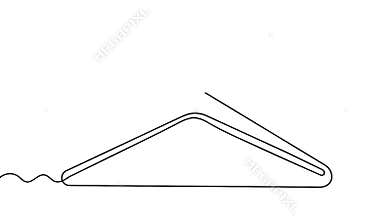 Continuous line drawing clothes hangers minimal outline simple 4k animation video