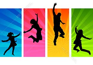 Young People Jumping