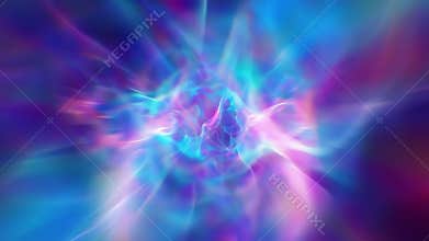 Pink Cyan Energy Tunnel Abstract With Inward Motion, Luminous Vortex and Glowing Radial Flow