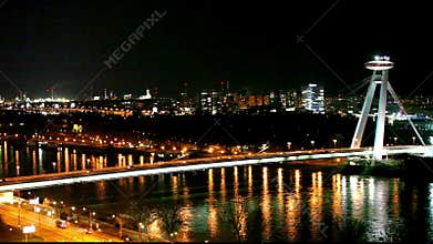 Bratislava bridge - traffic time lapse
