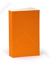 Blank orange book cover with clipping path