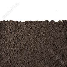 Soil section texture isolated on white