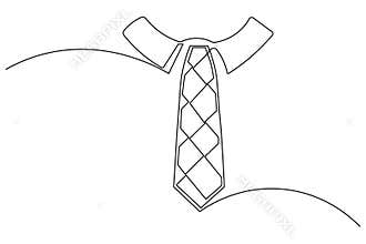 Suit accessory tie continuous line drawing isolated business element