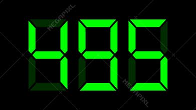 Digital counter 0-999 - each number in separate frame, 50fps