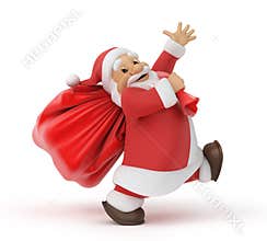 Santa Claus with a bag of gifts