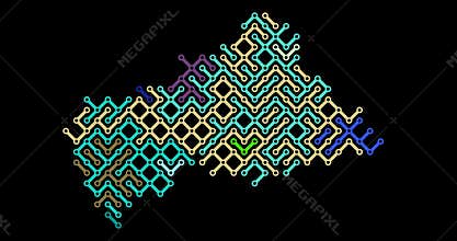 Diagonal Data Motion Builds Central African Republic Outline