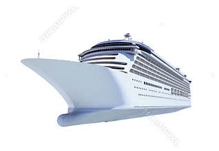 Three Dimensional Cruise Ship Isolated on White