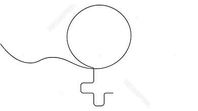 Female symbol with water drop continuous one line drawing animation