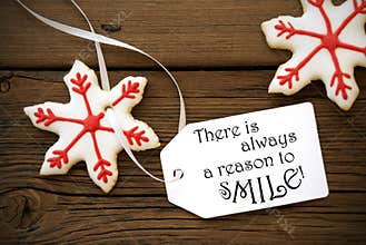 Red Christmas Star Cookies With Life Quote On It