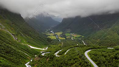 Aerial footage Beautiful Nature Norway