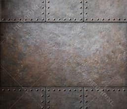 Rust steel metal texture with rivets as steam punk