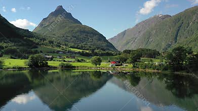 Aerial footage Beautiful Nature Norway