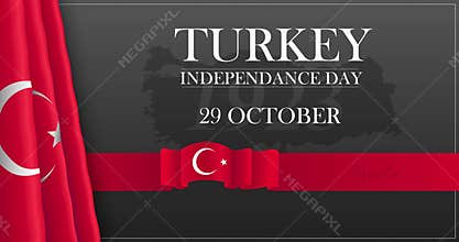 Turkiye Republic Day motion design. Celebration of October 29 honoring independence, sovereignty and freedom of Turkey. Animated