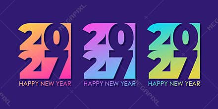 2027 New Year Number Design Set for 2027 Happy New Year festive posters, greeting cards and banners.