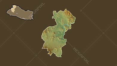 Santa Ana, El Salvador, extruded and isolated. Physical