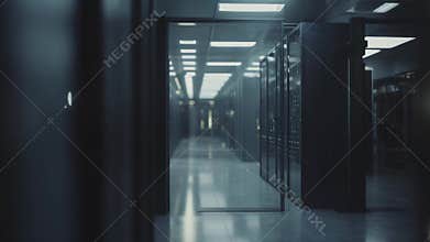 Data center server room computing global network