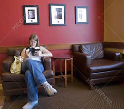 Reading in a coffee shop
