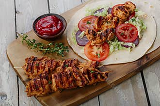 Grilled chicken shawarma