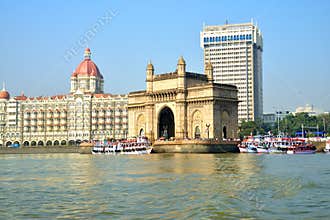 Gateway of India, Mumbai with Taj Hotel at the background