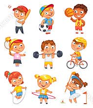 Sports and fitness. Funny cartoon character