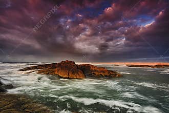Sea Birubi Beach sunrise storm