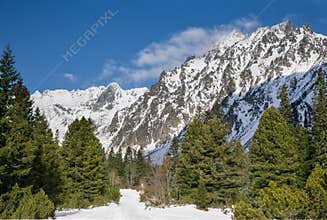 Breathtaking view of snowy mountains